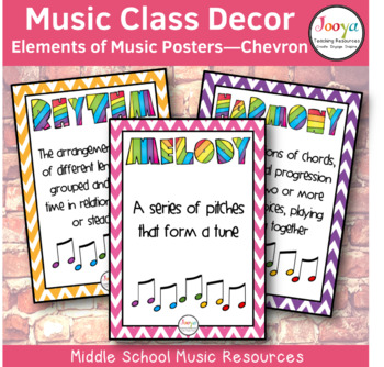 Preview of Music Class Decor - Elements of Music Chevron Posters
