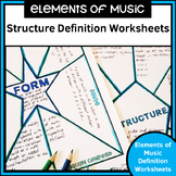 Form in Music Definition Worksheets