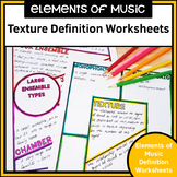 Texture in Music Definition Worksheets