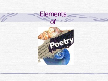 Preview of Elements of Poetry / A Reference for All Students and Teachers