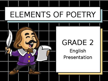 Preview of Elements of Poetry English Presentation: Colorful Grid Style