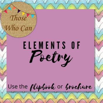 Elements of Poetry Flipbook by Those Who Can | Teachers Pay Teachers