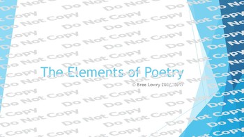 Preview of Elements of Poetry Presentation