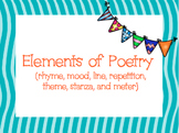 Elements of Poetry (RL.4.5)- Definitions and Sample Poems