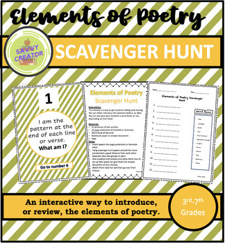 Preview of Elements of Poetry Scavenger Hunt