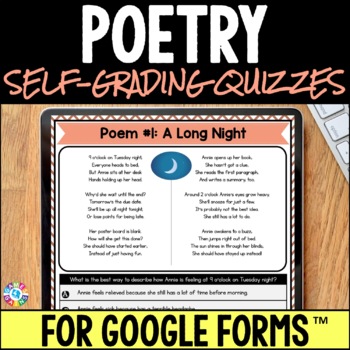 Elements of Poetry and Poetry Comprehension | Google Forms Quiz | TpT