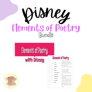 Preview of Elements of Poetry with Disney Slides & Worksheet