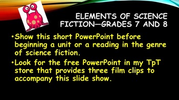 Preview of Elements of Science Fiction—Grades 7 and 8