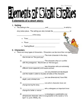 Elements of Short Stories by Ms W 2000 | TPT
