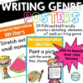 Writing Genre Posters Incl Opinion, Realistic Fiction, Non