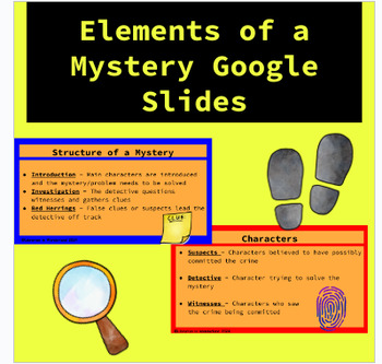Preview of Elements of a Mystery Genre Google Slides Presentation