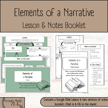 Preview of Elements of a Narrative Lesson & Notes Booklet