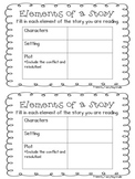 Elements of a Story Graphic Organizer 2 per page