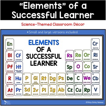 Preview of Elements of a Successful Learner - Science-themed Classroom / Bulletin Board