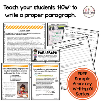 Paragraph Writing Freebie by Melissa O'Bryan - Wild About Fifth | TpT