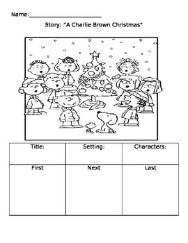Preview of Elements of a story "Charlie Brown Christmas"