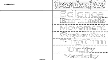Preview of Principles of art Foldable