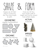 Element of art: Shape and Form Printable