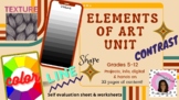 Elements of art unit grades 5-12 Info, projects, art histo