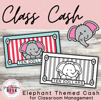 Preview of Elephant Class Cash: Themed Money for Classroom Economy