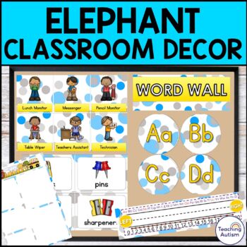 Elephant Classroom Decor Editable Classroom Decor By Teaching Autism   Original 3319799 1 