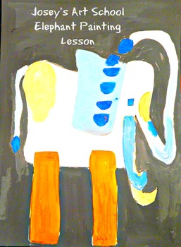 Preview of Elephant Collage Art Lesson Writing Activity History of Collage