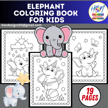 Elephant Coloring Book: Elephant Coloring Book For Kids Ages 4-8, Boys And  Girls Funny Elephants Coloring Pages For Children (Large Print / Paperback)