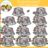 Elephant Counting Peanuts Clip Art