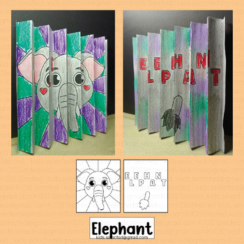 Preview of Elephant Craft Zoo Animals Activities Safari Coloring Pages Agamograph Art Board