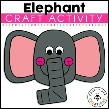 Preview of Elephant Craft Zoo Jungle Animals Theme Activities Bulletin Board Field Trip