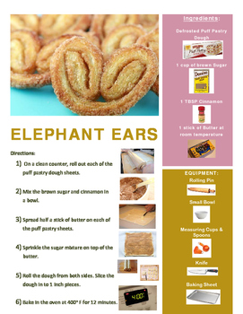 Preview of Elephant Ears Cookies Visual Recipe!