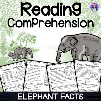 Preview of Elephant Facts Reading Comprehension Passages and Questions - Science Unit