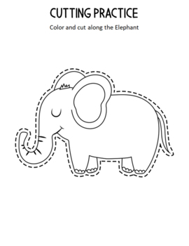 Elephant Fun Activities : Lines of Symmetry / Cutting Practice / Cut ...