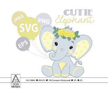 Baby Jungle Animals Clipart - Baby Safari Elephant - Free Transparent PNG  Clipart Images Download
