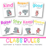 Elephant & Pig Classroom Rules Posters
