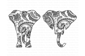 Download Elephant SVG, Elephant Head Mandala SVG files. by Doodle ...