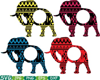 Giraffe Safari Mascot Monogram Circle Cutting Files SVG Silhouette