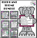 Elephant Classroom Decor Bundle Posters Calendar Binder Co