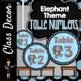 Elephant Theme Table Numbers