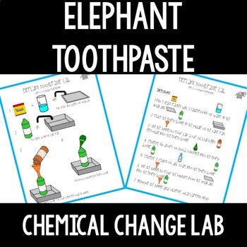 Preview of Elephant Toothpaste Chemical Change Lab