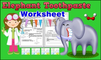 Elephant Toothpaste Science Experimental Worksheet for kids by Smiley