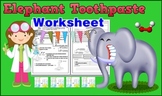 Elephant Toothpaste Science Experimental Worksheet for kids
