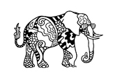 Elephant - Wild Life Colouring Page