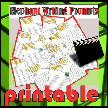 Preview of Elephant Writing Prompts,PreK To 2nd Grade Writing Prompts For the Entire Year