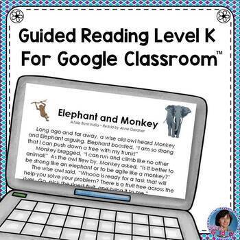 Preview of Elephant and Monkey Reading Comprehension Passage for use with Google Classroom™