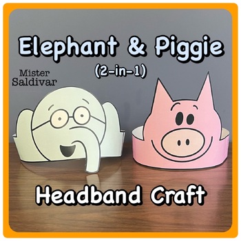 Preview of Elephant and Pig Headbands - Crown - Hat Craft (2-in-1)