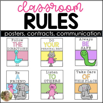 Preview of Classroom Rules & Expectations Posters for Back to School Kindergarten & First