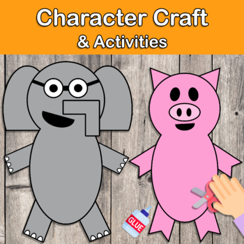 Preview of Elephant and Piggie Craft / Book Character Craft 