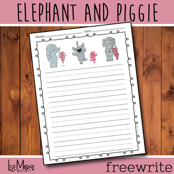 Preview of Elephant and Piggie Freewrite Template