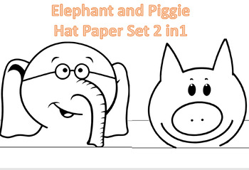Preview of Elephant and Piggie Craft Headbands - Elephant and Pig Crown Paper- Hat (2-in-1)